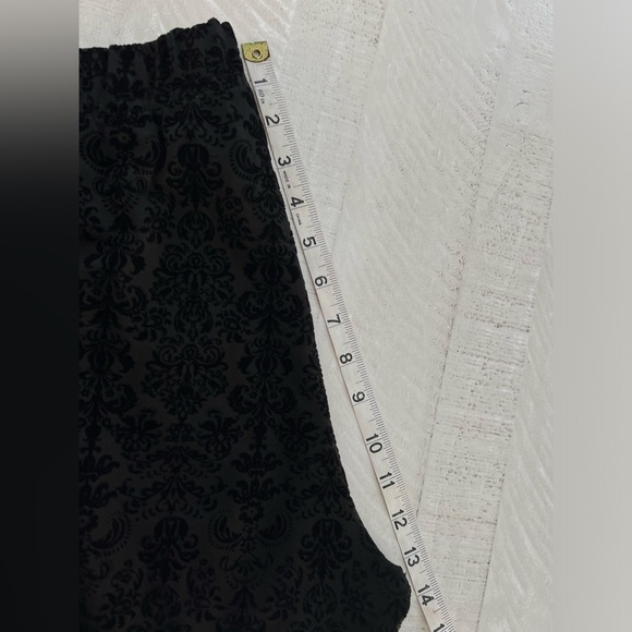 Soft Surroundings Black Velvet Avant Garde Damask Goth Leggins Size Medium - Picture 4 of 8